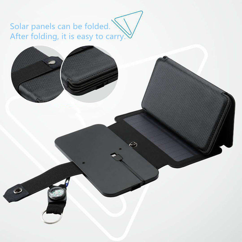 Folding Solar Charger 5V/2.1A – Portable Outdoor Power Panel for Camping & Travel